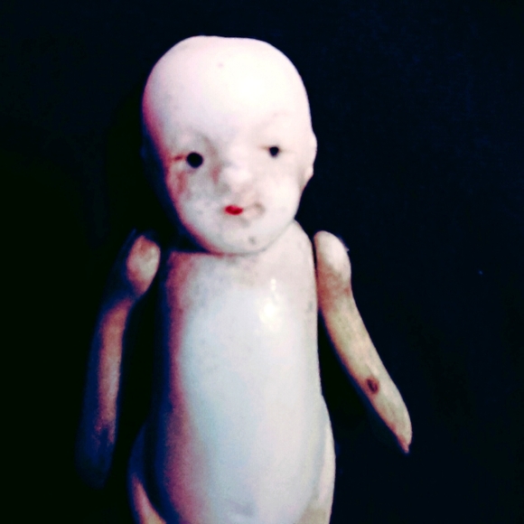 Early 1900s Jointed Bisque Porcelain Doll w/limbs attached 3 1/2" - Picture 2 of 6
